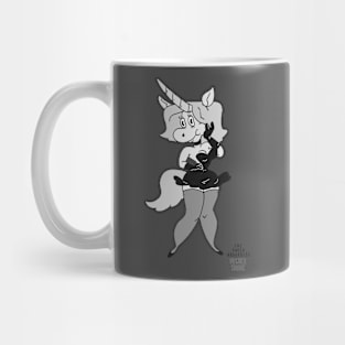 Magical Unicorn Cutie in Black and White Mug